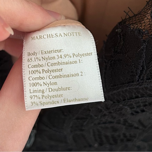 Marchesa Notte 3/4 Sleeve Lace Peplum Jumpsuit - Picture 7 of 8